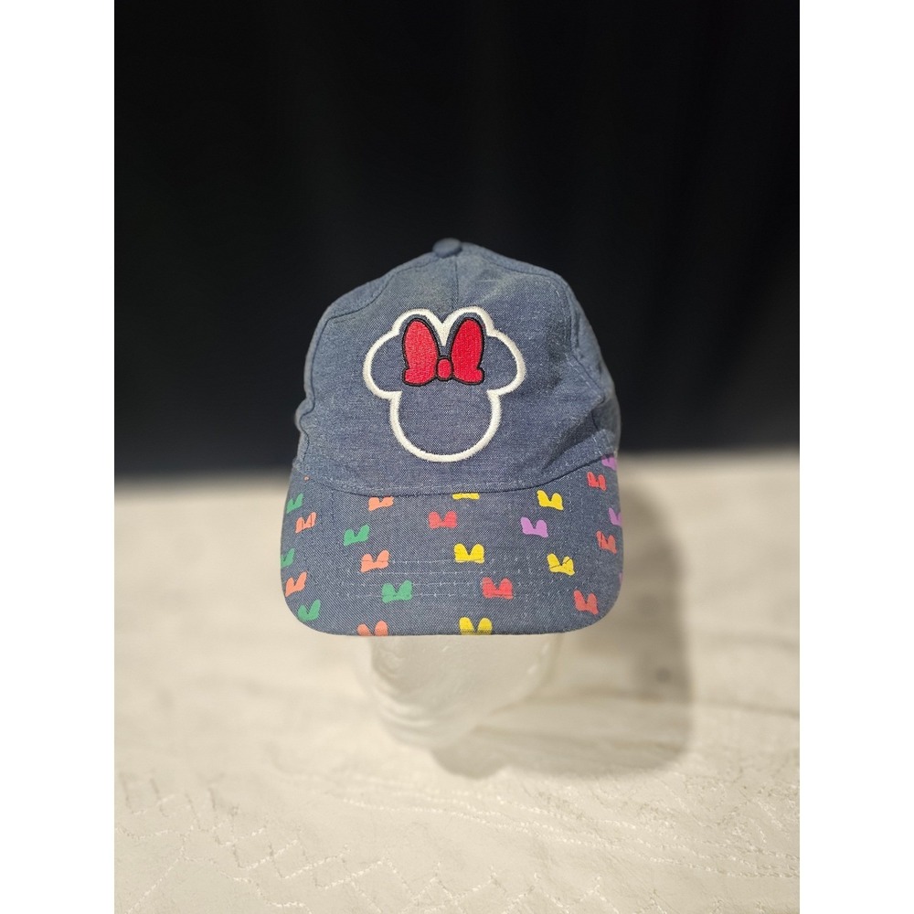 Disney Junior Minnie Mouse Girls Chambray Blue Baseball Cap Hat Snapback Bows
